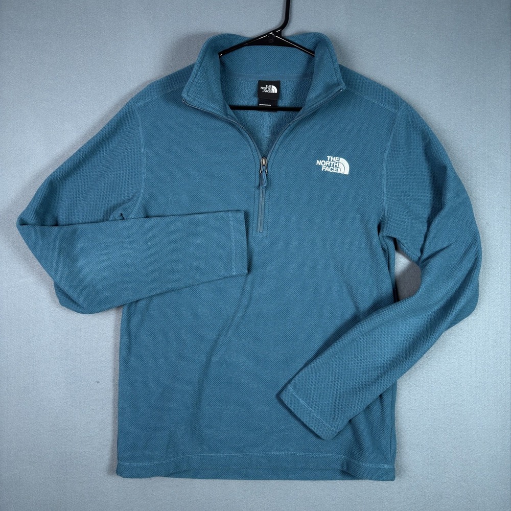 The North Face Canyonlands Mens S Teal 1/4 Zip Fleece Pullover Jacket Blue